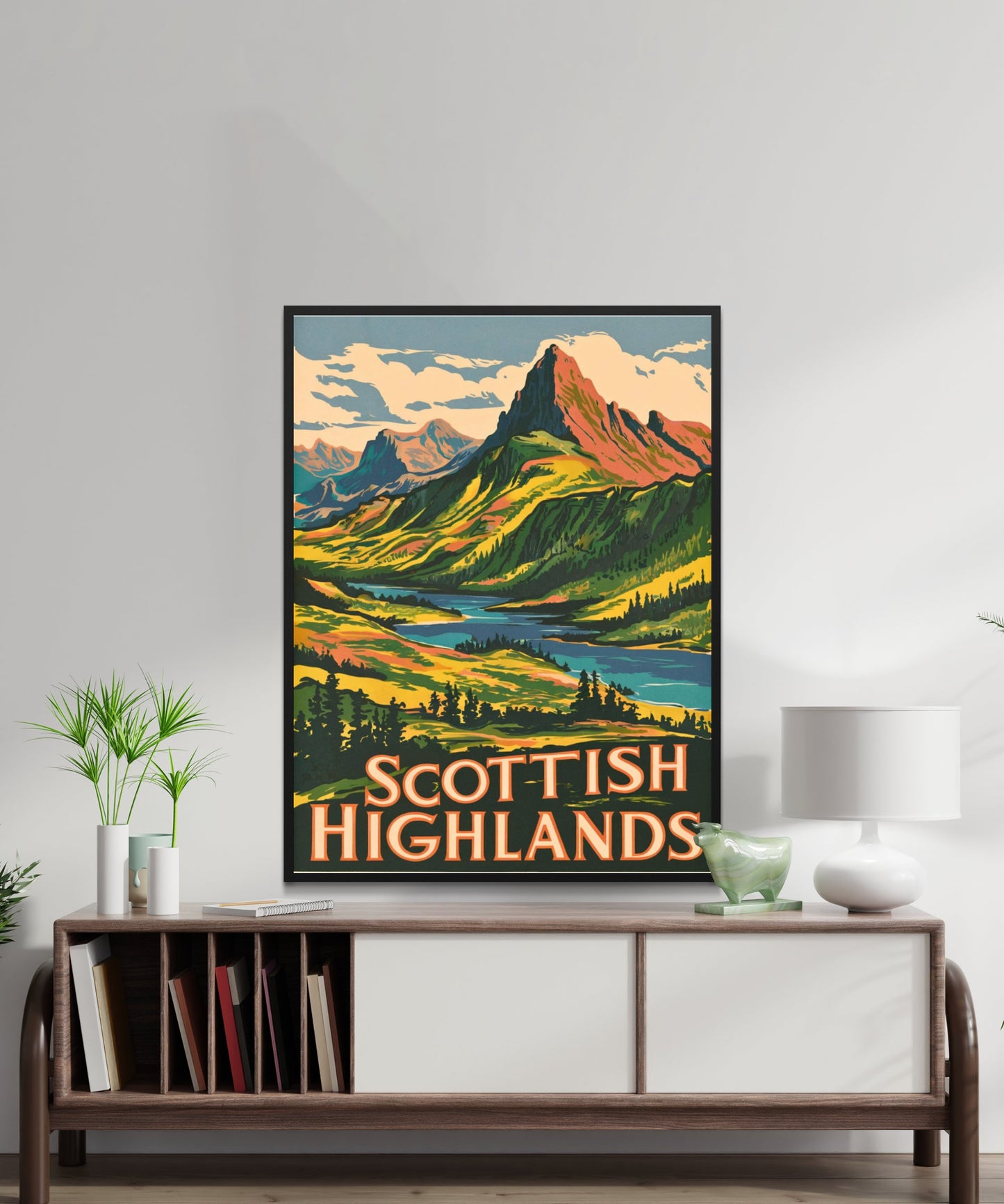 Scottish Highlands Vintage Travel Poster - Heart of Scotland's Wilderness