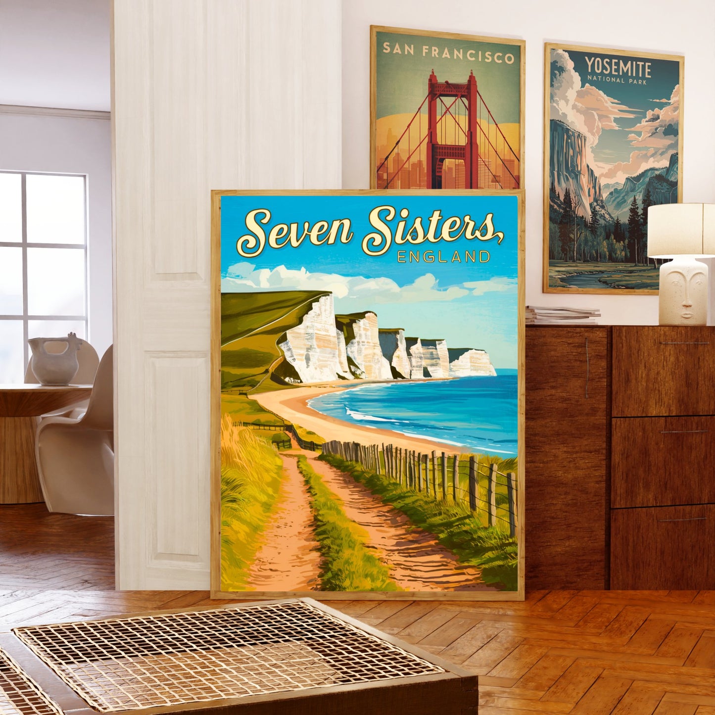 Seven Sisters Vintage Travel Poster - Scenic Bays