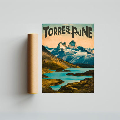 Torres del Paine Vintage Travel Poster - Wilderness Splendor