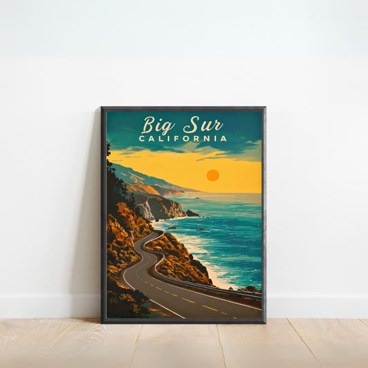 Big Sur Vintage Travel Poster