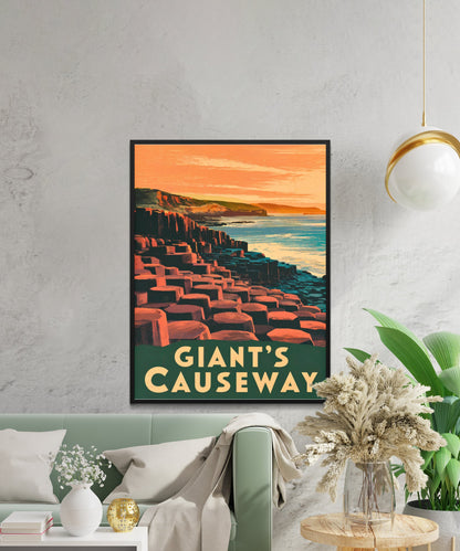 Giant's Causeway Vintage Travel Poster - Timeless Irish Legend