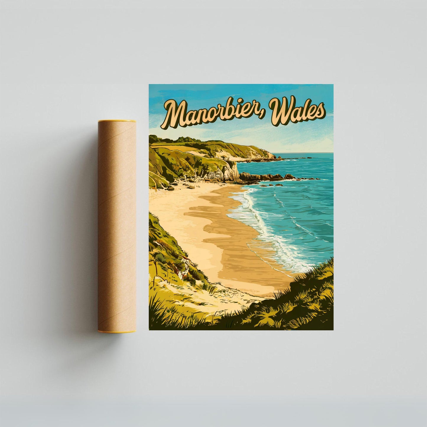 Manorbier Vintage Travel Poster