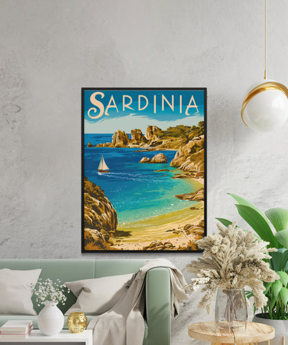 Sardinia Vintage Travel Poster