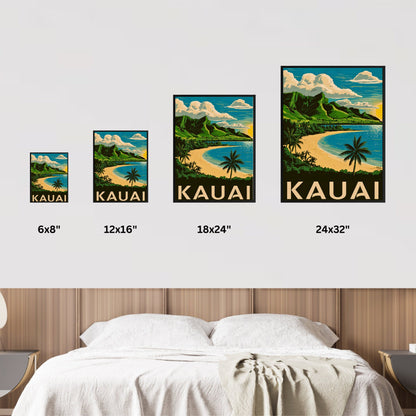 Kauai Vintage Travel Poster - Pristine Beaches