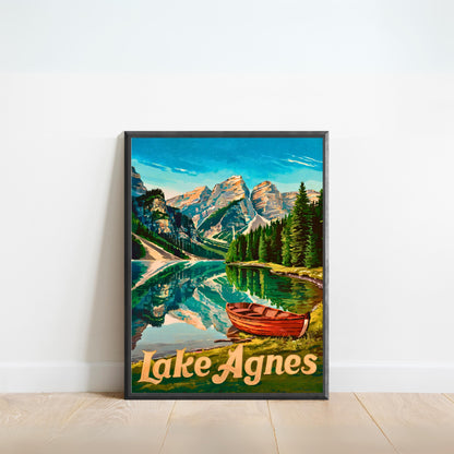 Lake Agnes Vintage Travel Poster