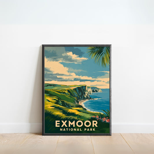 Exmoor Vintage Travel Poster