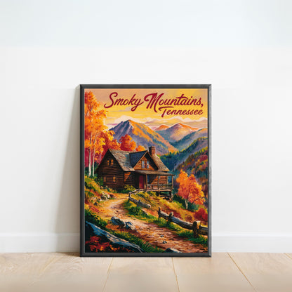 Smoky Mountains Vintage Travel Poster - Timeless Appalachian Beauty