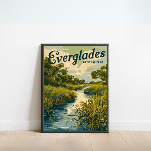 Everglades Vintage Travel Poster - Nature's River of Grass