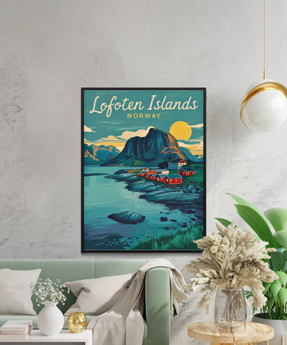 Lofoten Islands Vintage Travel Poster