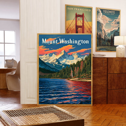 Mount Washington Vintage Travel Poster - Wilderness Majesty