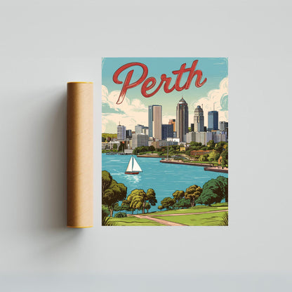 Perth Vintage Travel Poster