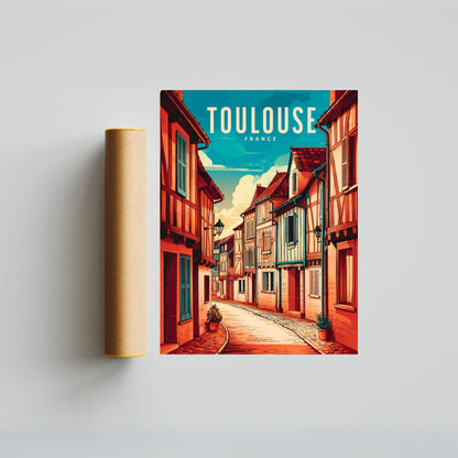 Toulouse  Vintage Travel Poster