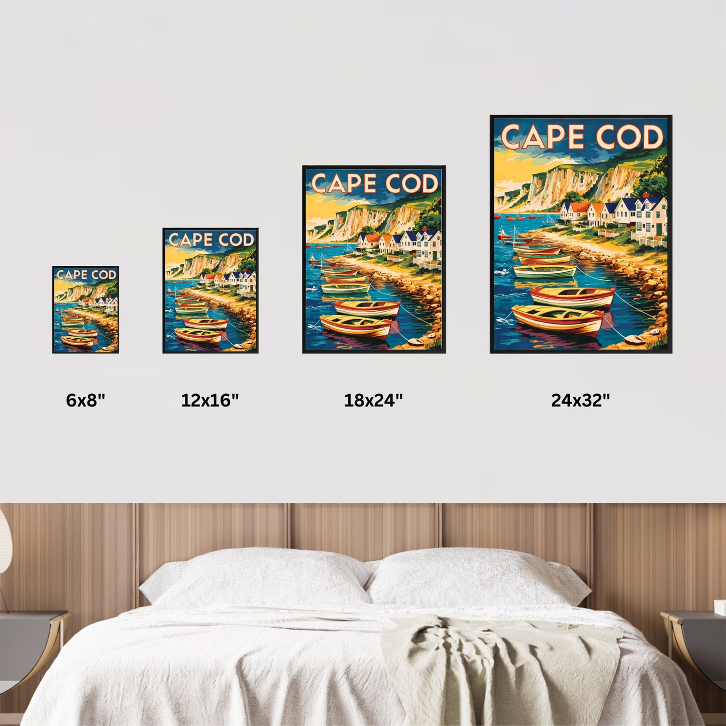 Cape Cod Vintage Travel Poster - New England Seaside