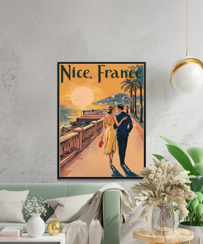 Nice Vintage Travel Poster - Timeless French Riviera Elegance