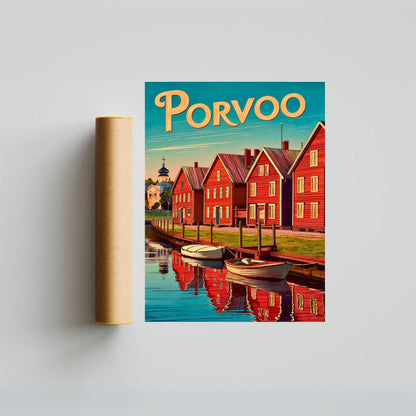 Porvoo Vintage Travel Poster