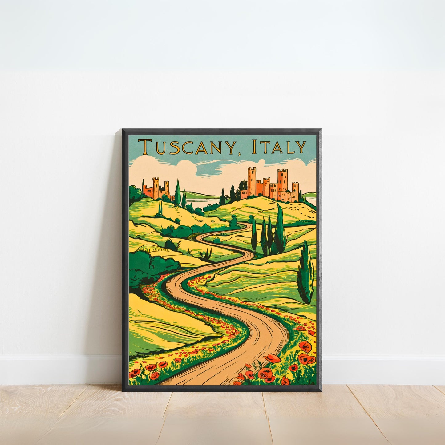 Tuscany Vintage Travel Poster - Vineyard