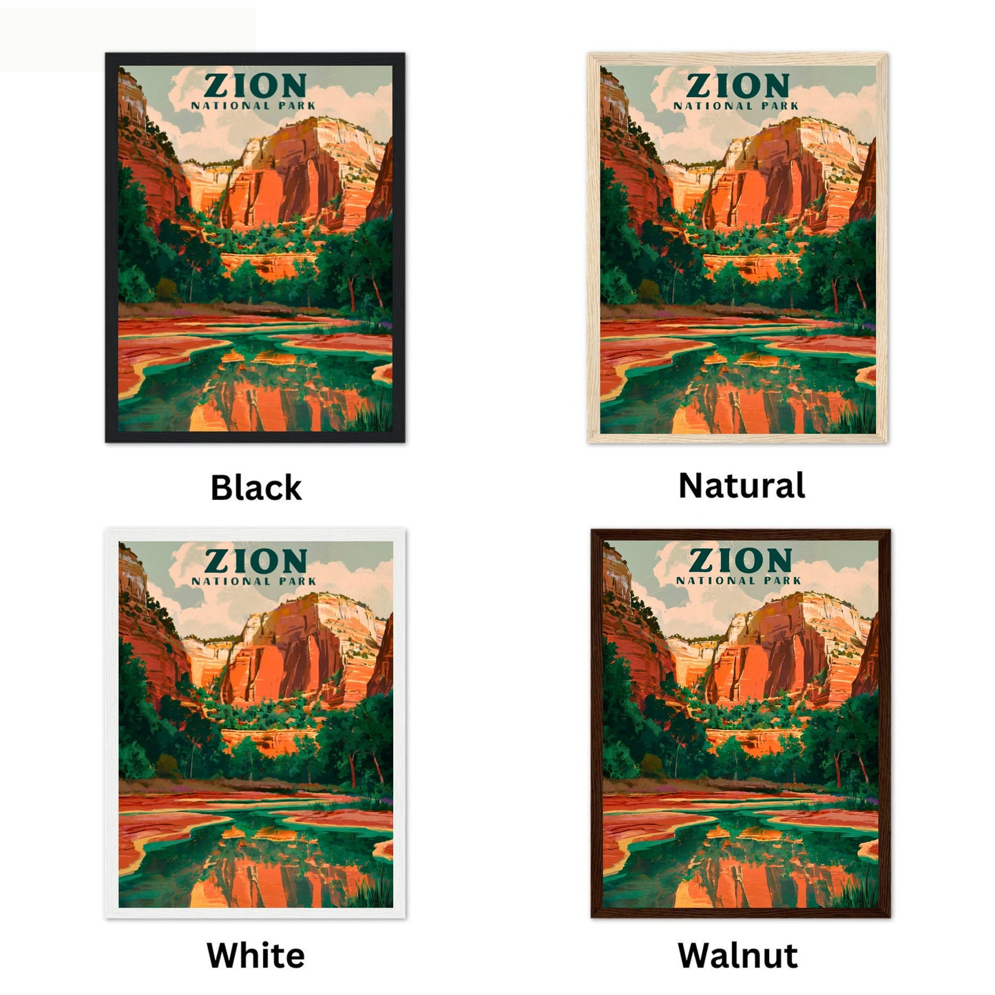 Zion National Park Vintage Travel Poster - Red Rock Majesty