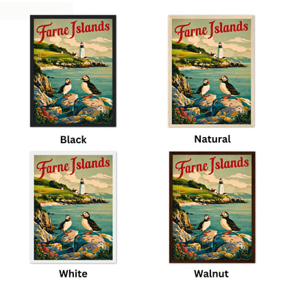 Farne Islands Vintage Travel Poster - Nature's Northumberland Haven