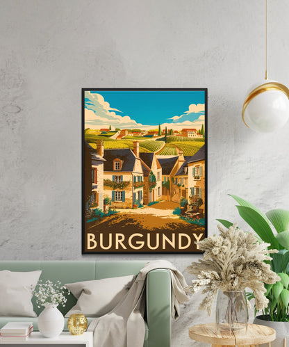 Burgundy Vintage Travel Poster