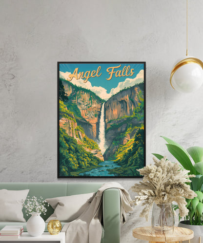 Angel Falls Vintage Travel Poster