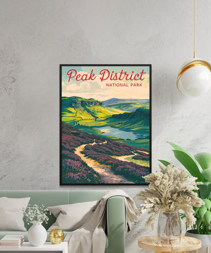 Peak District Vintage Travel Poster