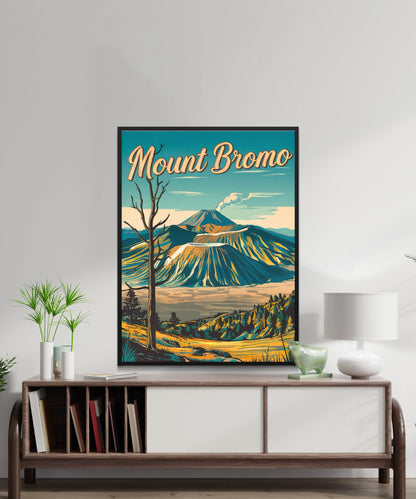 Mount Bromo Vintage Travel Poster - Mountain Ascent