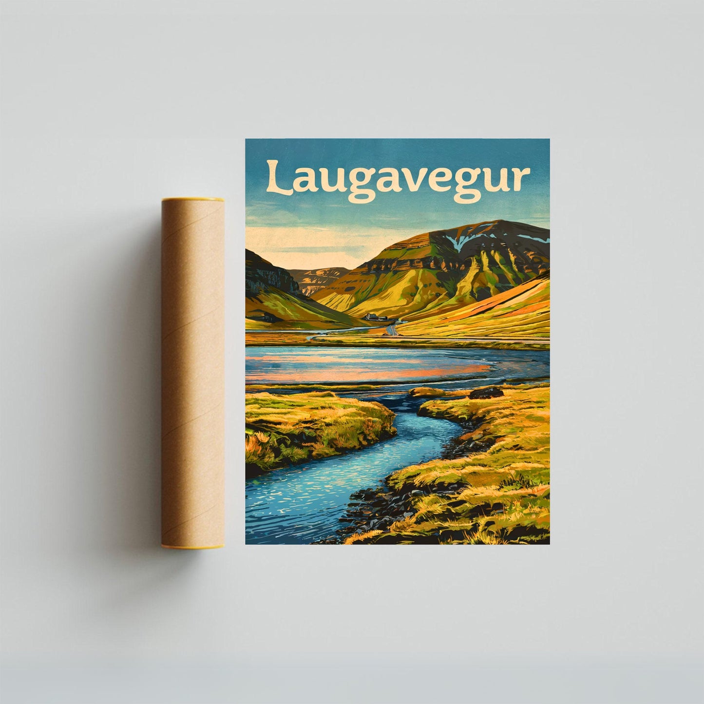 Laugavegur Vintage Travel Poster