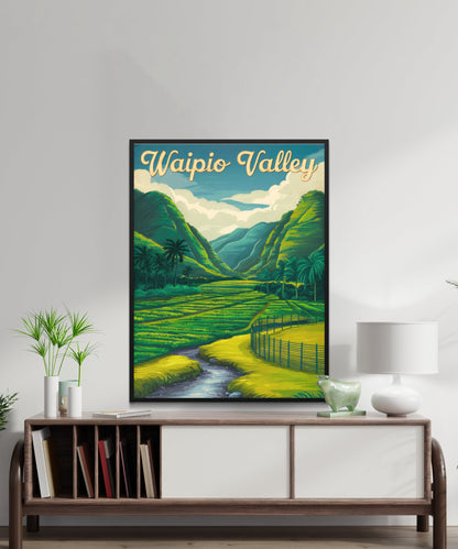 Waipio Valley Vintage Travel Poster - Hidden Paradise