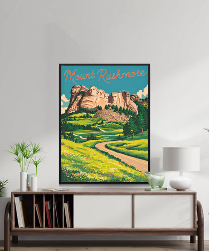 Mount Rushmore Vintage Travel Poster - Timeless American Monument