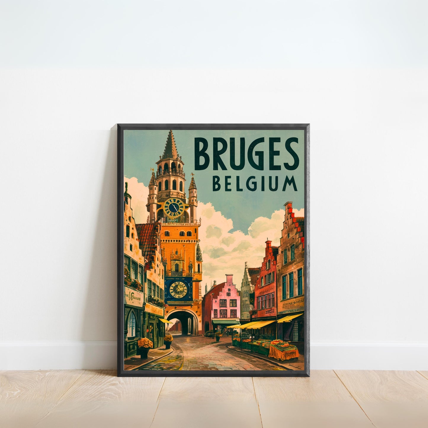 Bruges Vintage Travel Poster