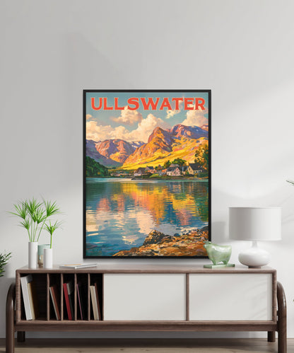 Ullswater Vintage Travel Poster - Serene Lake and Majestic Fells