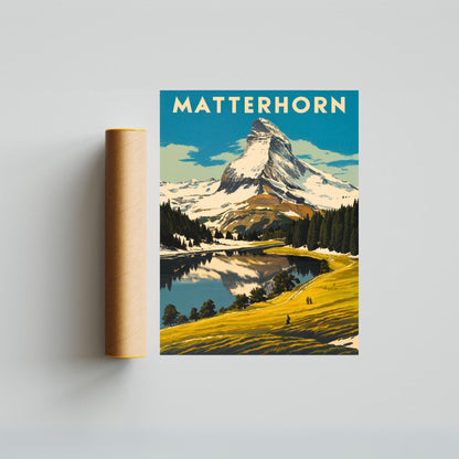 Matterhorn Vintage Travel Poster - Iconic Alpine Peaks