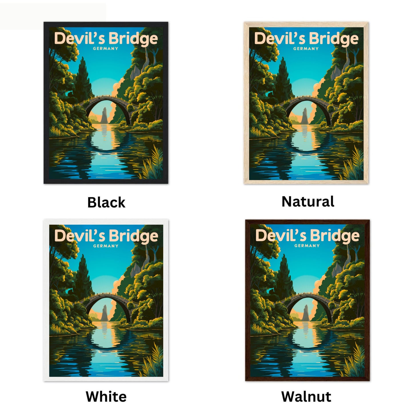 Devils Bridge Vintage Travel Poster - Peaceful Landscape