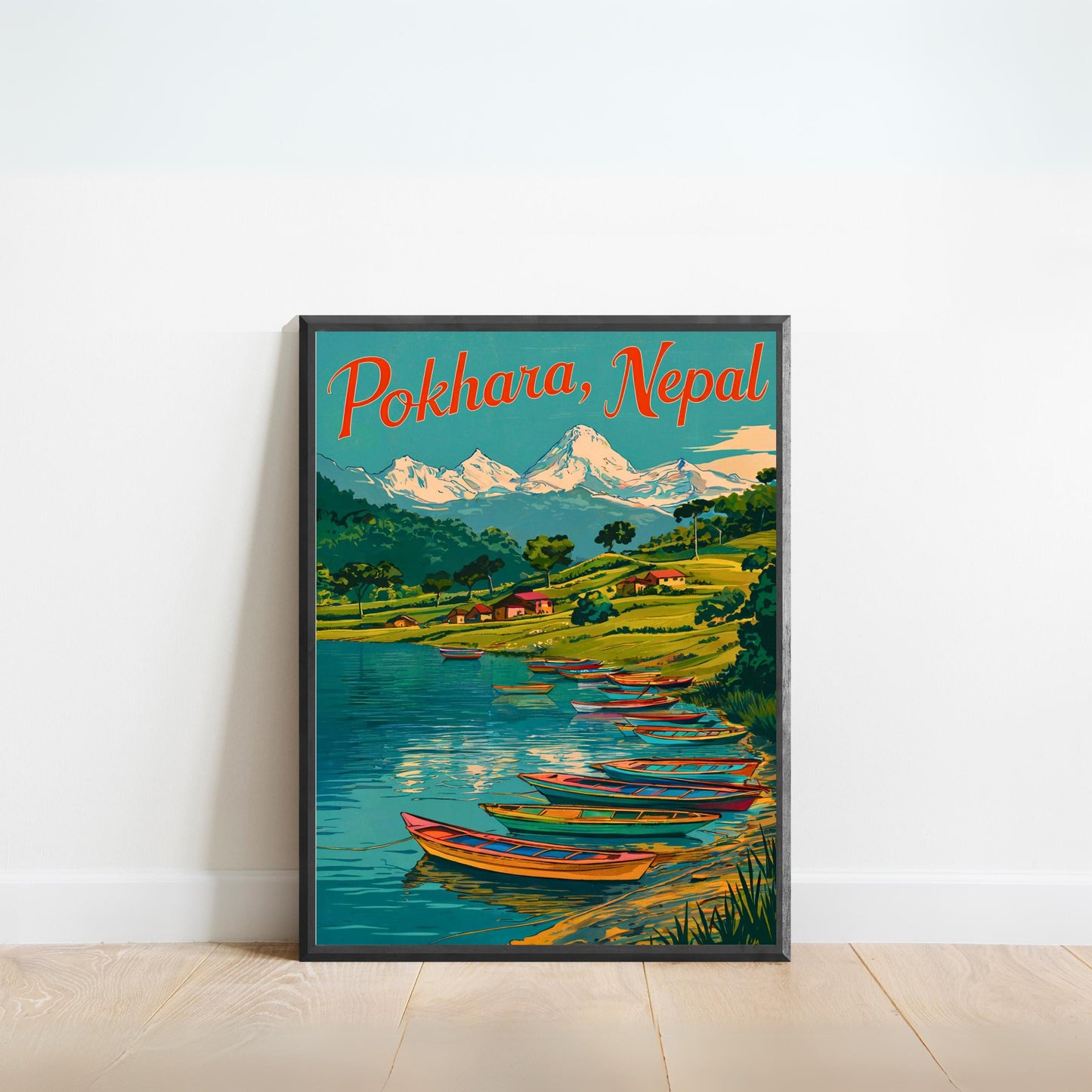 Pokhara Vintage Travel Poster