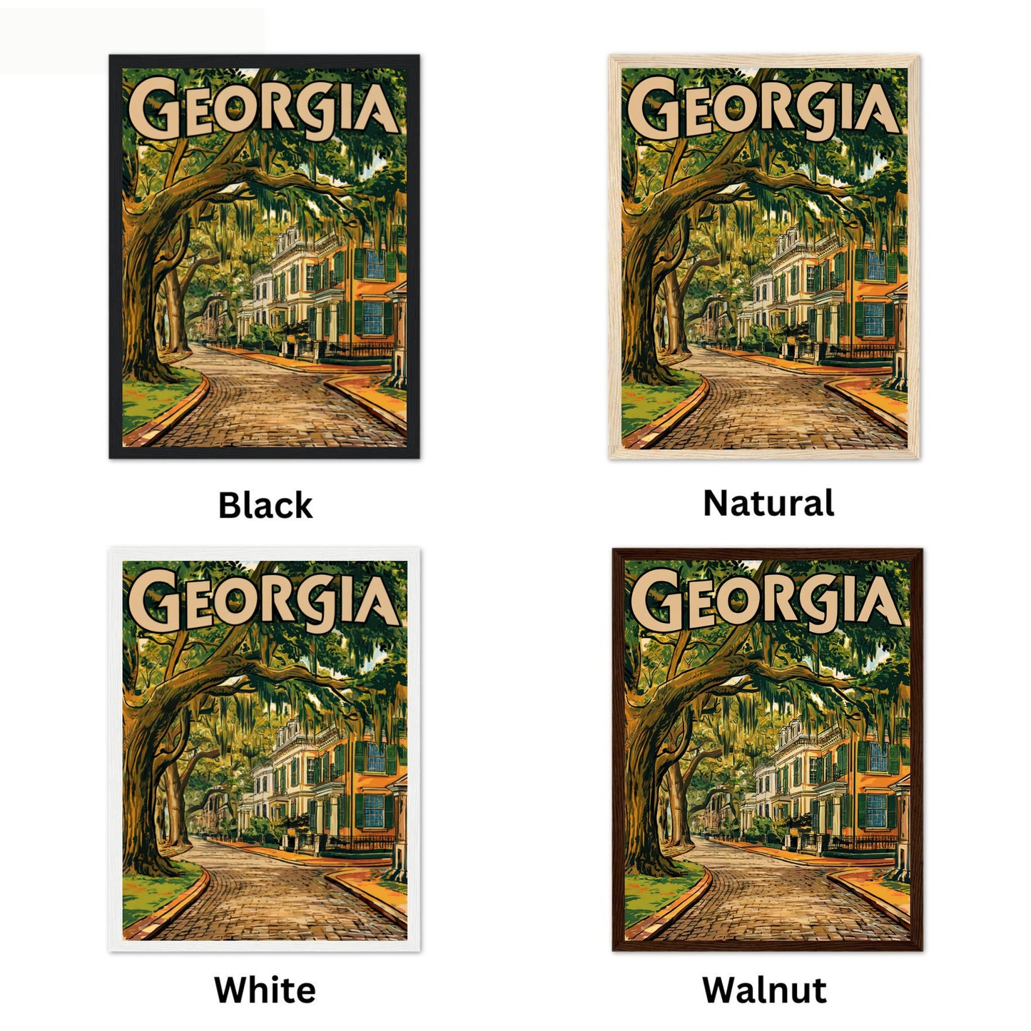 Georgia Vintage Travel Poster - Savannah