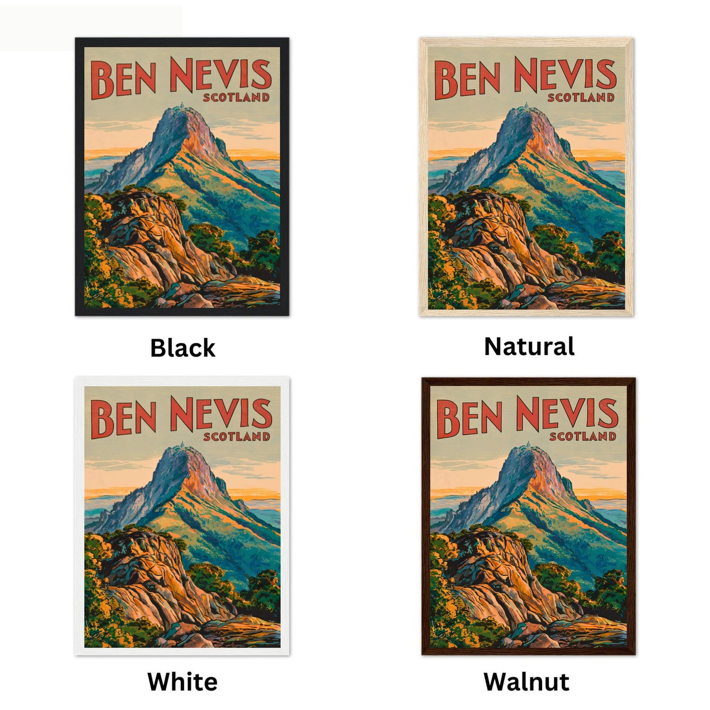 Ben Nevis Vintage Travel Poster - Majestic Mountain Views