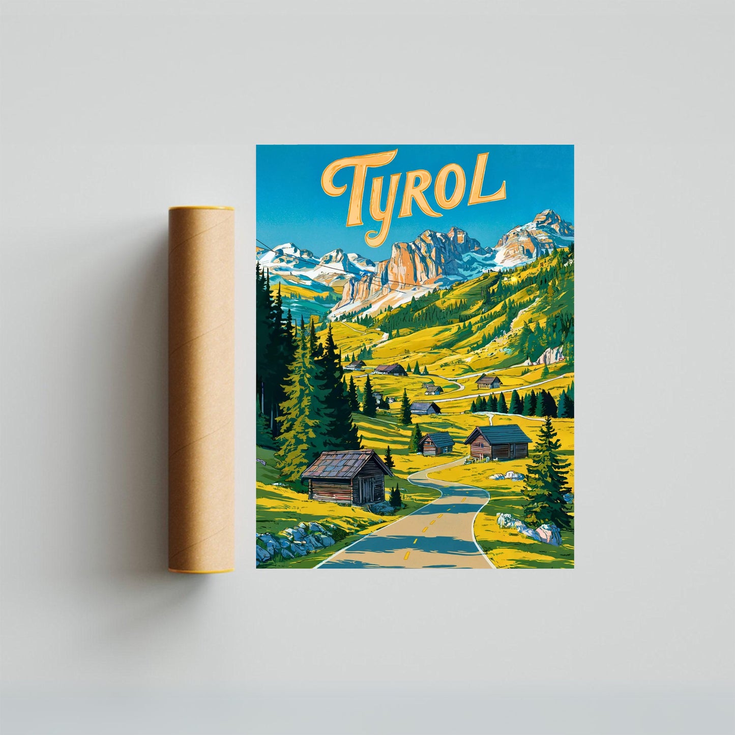 Tyrol Vintage Travel Poster  - Austria's Majestic Mountain Haven