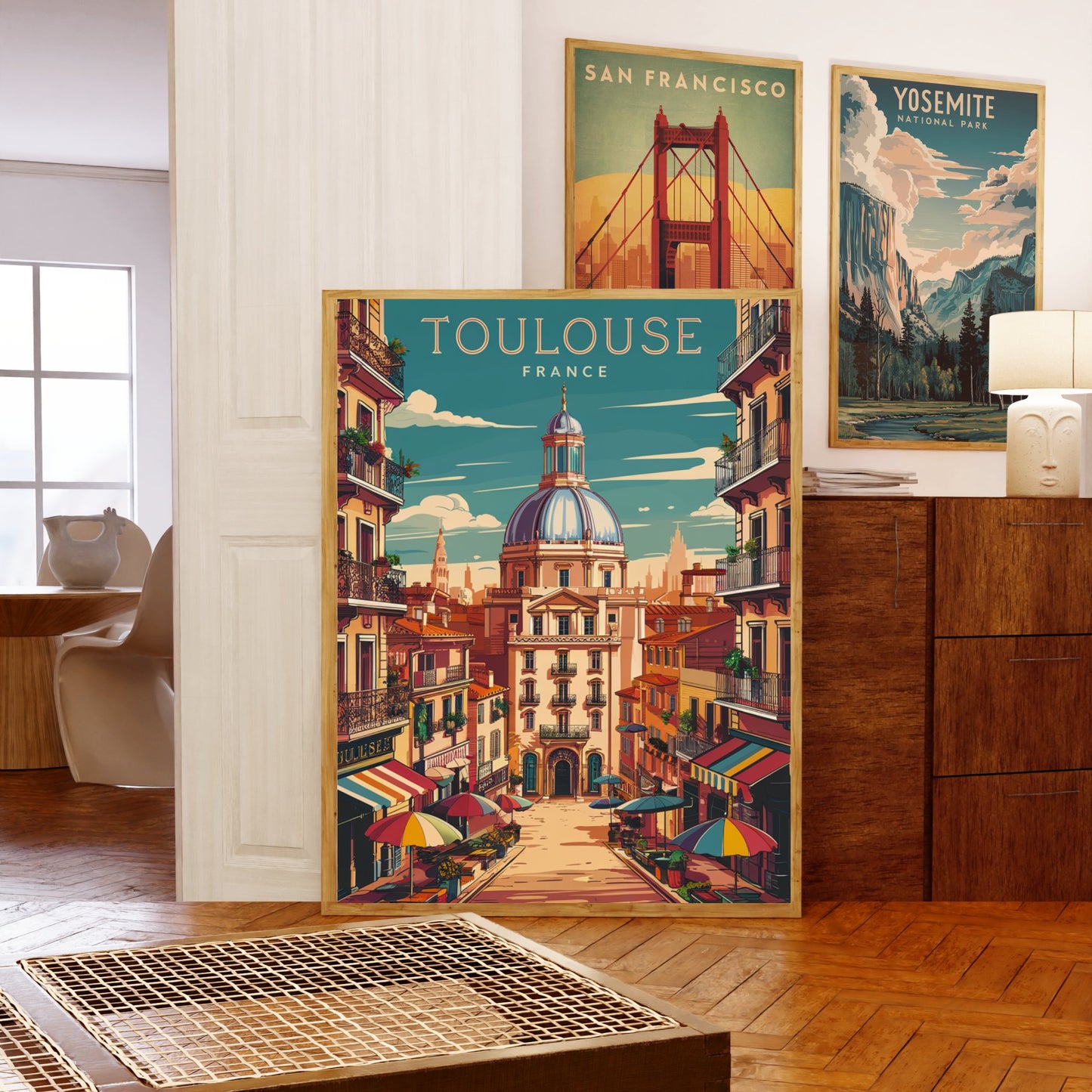 Toulouse  Vintage Travel Poster - Cityscape Views