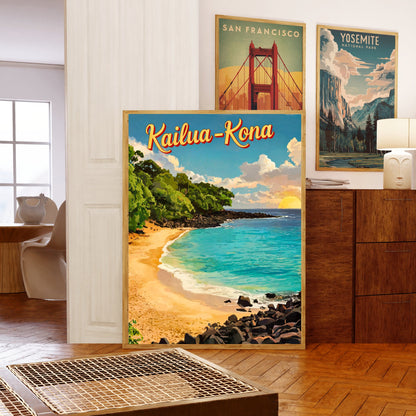 Kailua-Kona Vintage Travel Poster - Heart of Hawaii’s Big Island