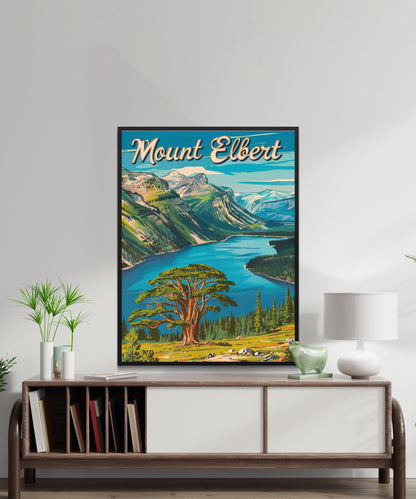 Mount Elbert Vintage Travel Poster