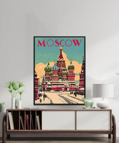 Moscow Vintage Travel Poster