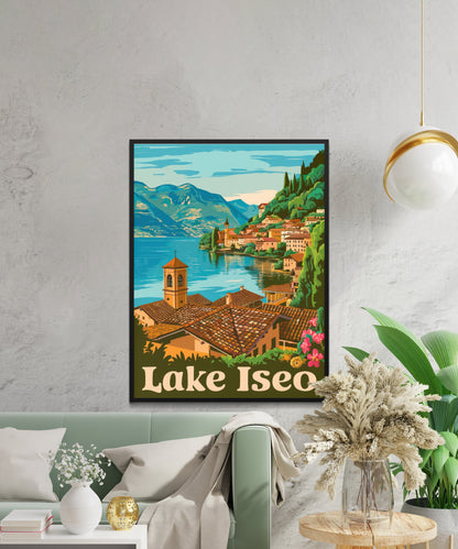 Lake Iseo Vintage Travel Poster - Tranquil Reservoir