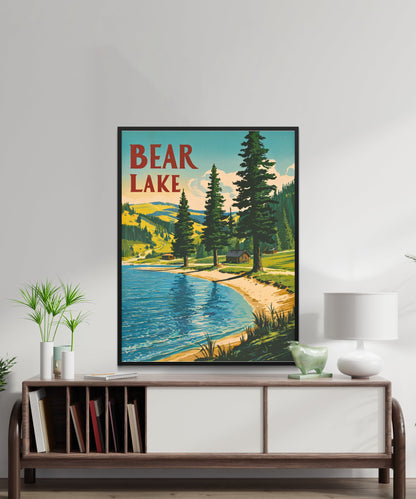 Bear Lake  Vintage Travel Poster - Utah's Gem of the Rockies