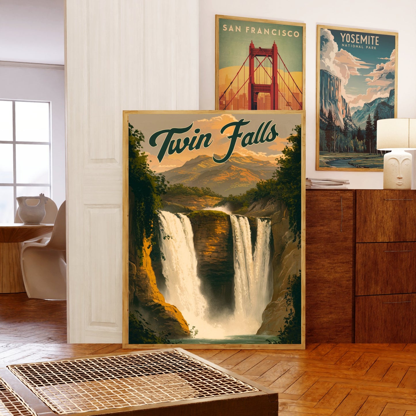 Twin Falls Vintage Travel Poster - Beautiful Views