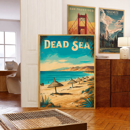 Dead Sea Vintage Travel Poster