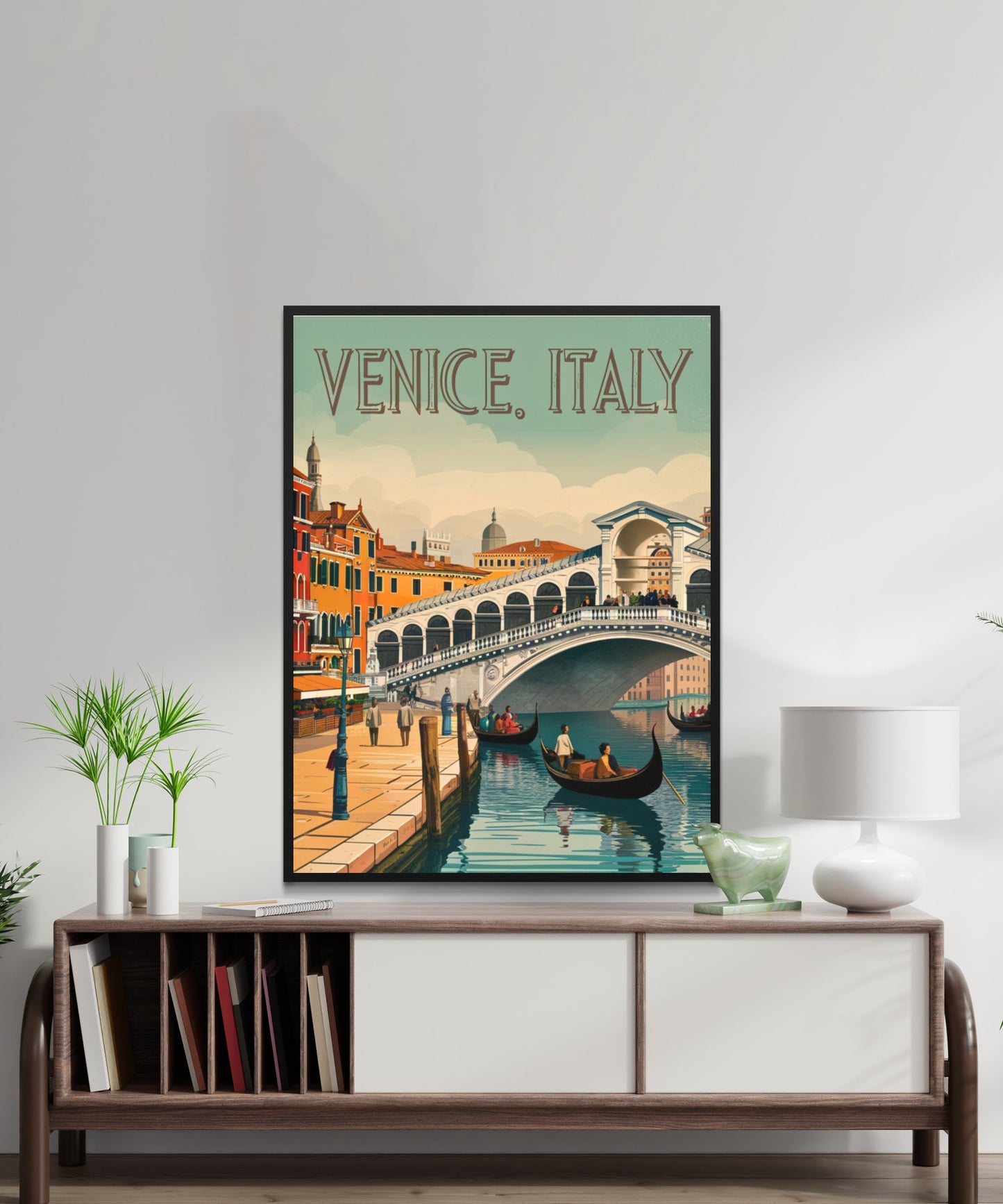 Venice Vintage Travel Poster -  Journey Through Canals