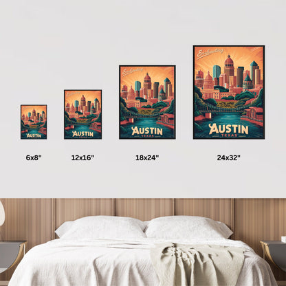 Austin Vintage Travel Poster