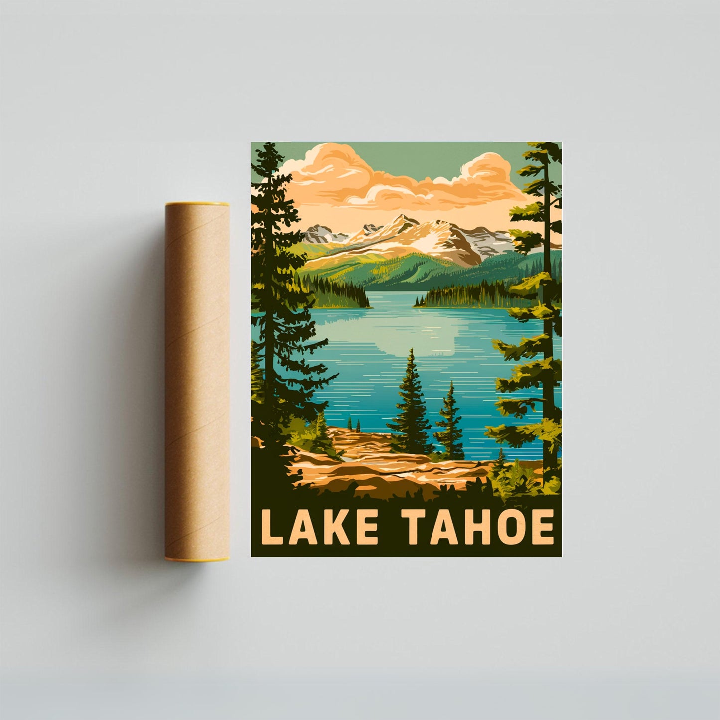 Lake Tahoe Vintage Travel Poster - Tranquil Haven