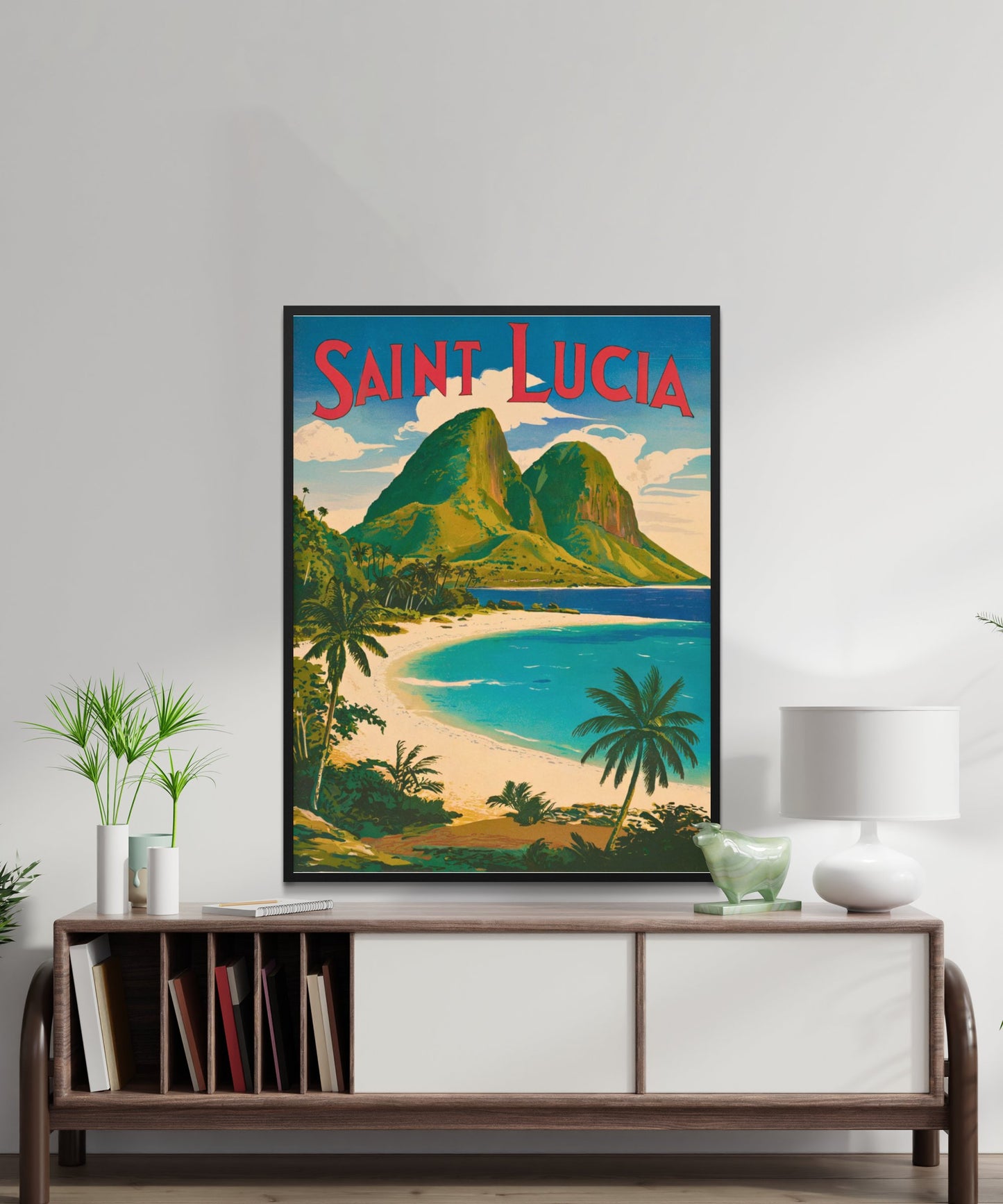 Saint Lucia Vintage Travel Poster - Timeless Caribbean Paradise