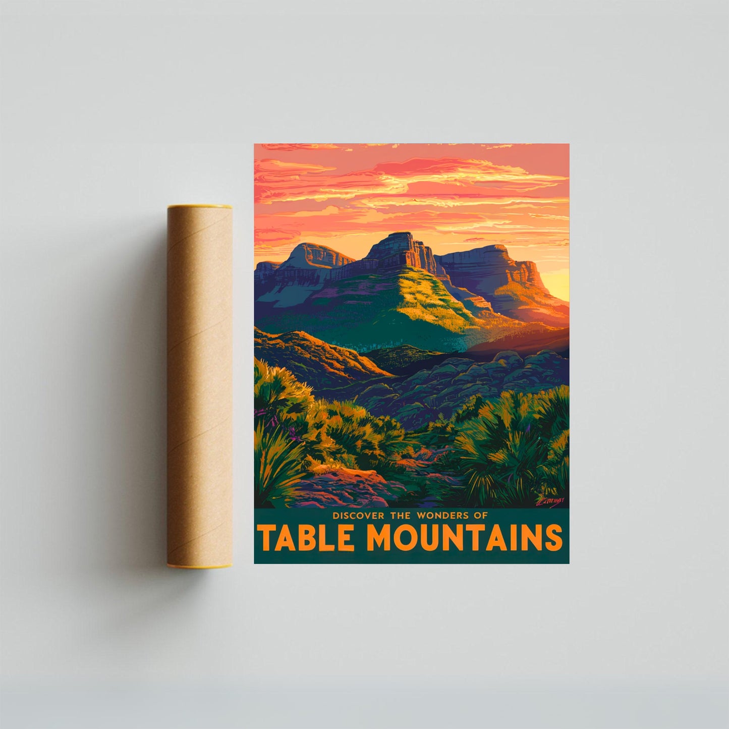 Table Mountain Vintage Travel Poster - Beautiful Views